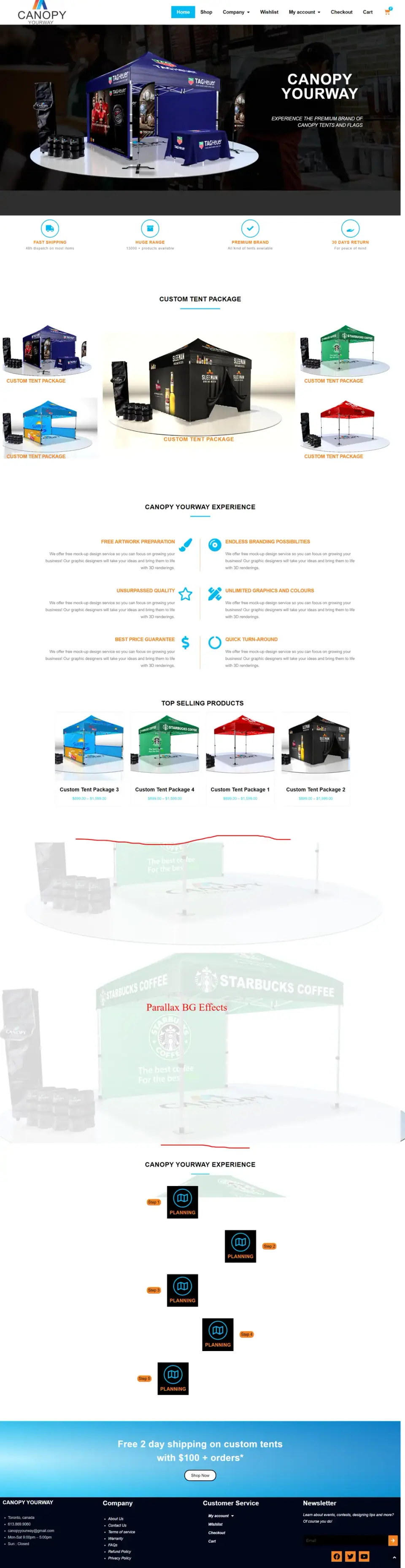 Canopy YourWay website, full page