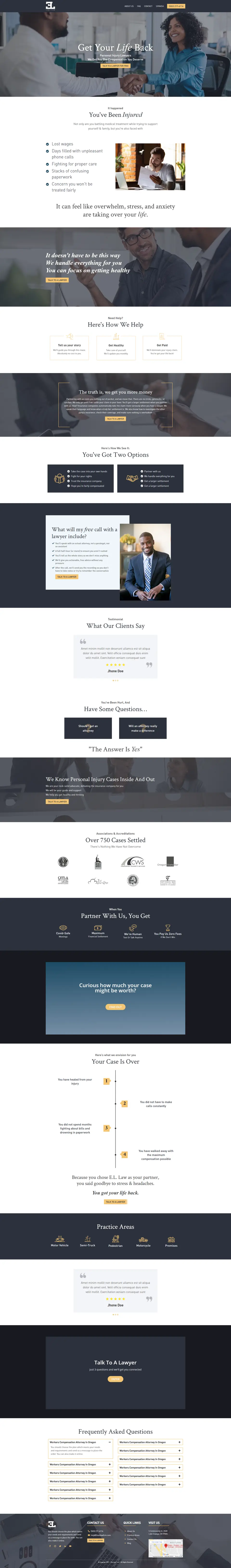The EL Law Firm website, full page