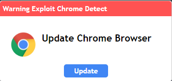 screenshot of Update Chrome Browser Popup Malware